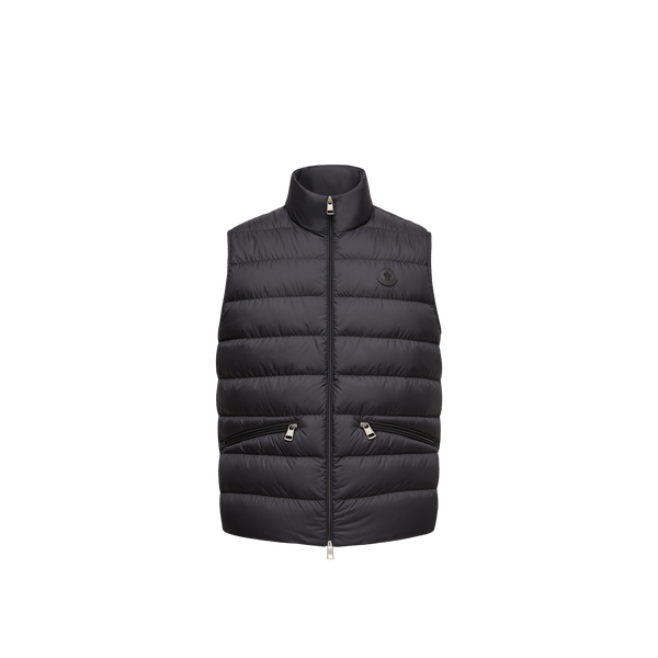 Moncler تريومبان صدرية مبطنة بالريش — أسود