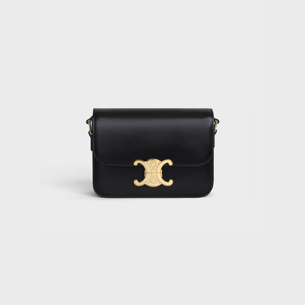 Celine Teen Triomphe Shoulder Bag — Black