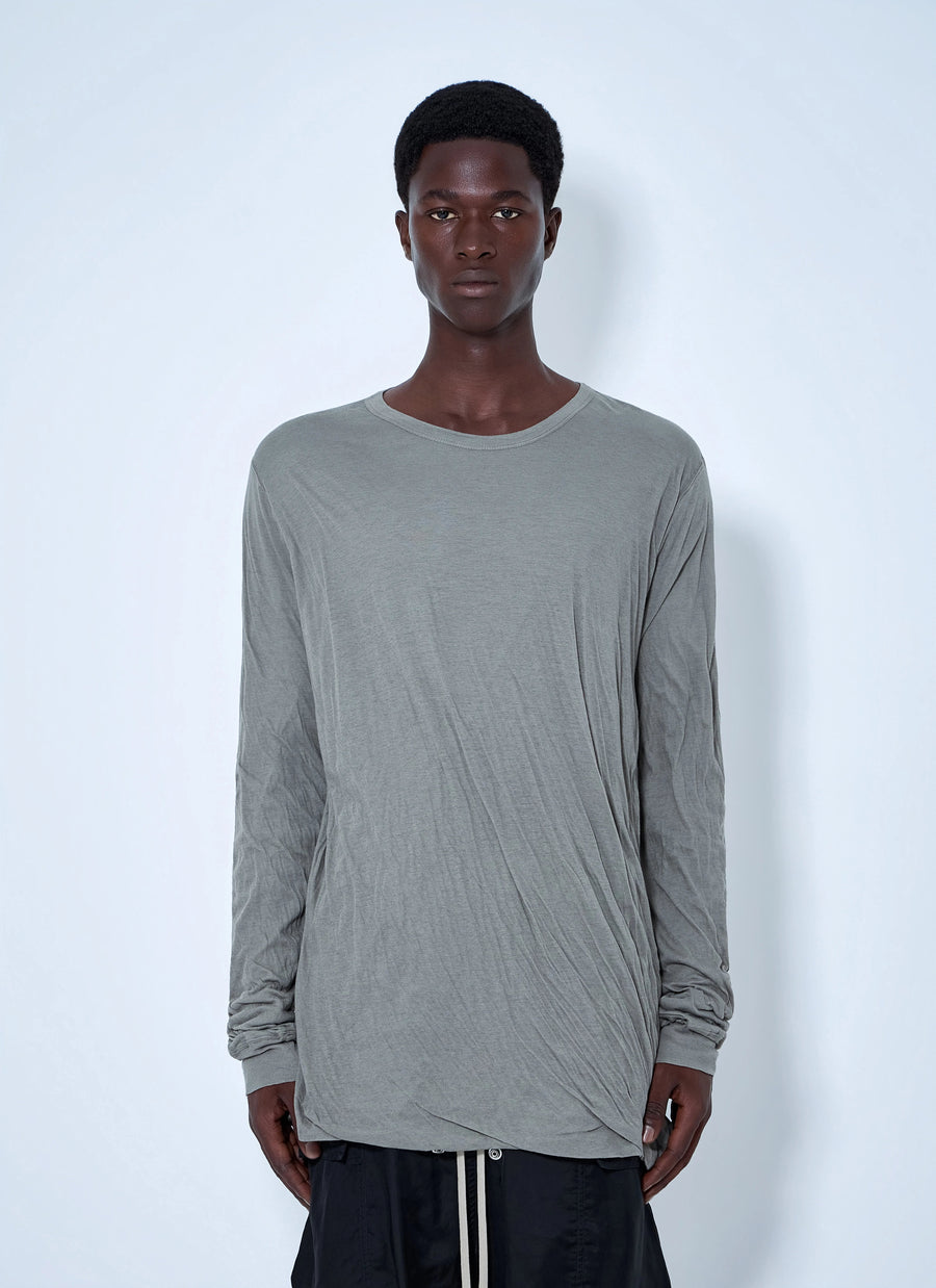 Rick Owens تي شيرت واسع طويل كم قميص — رمادي