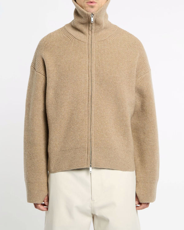 Studio Nicholson Ribbed Zip-Through Jacket — Beige