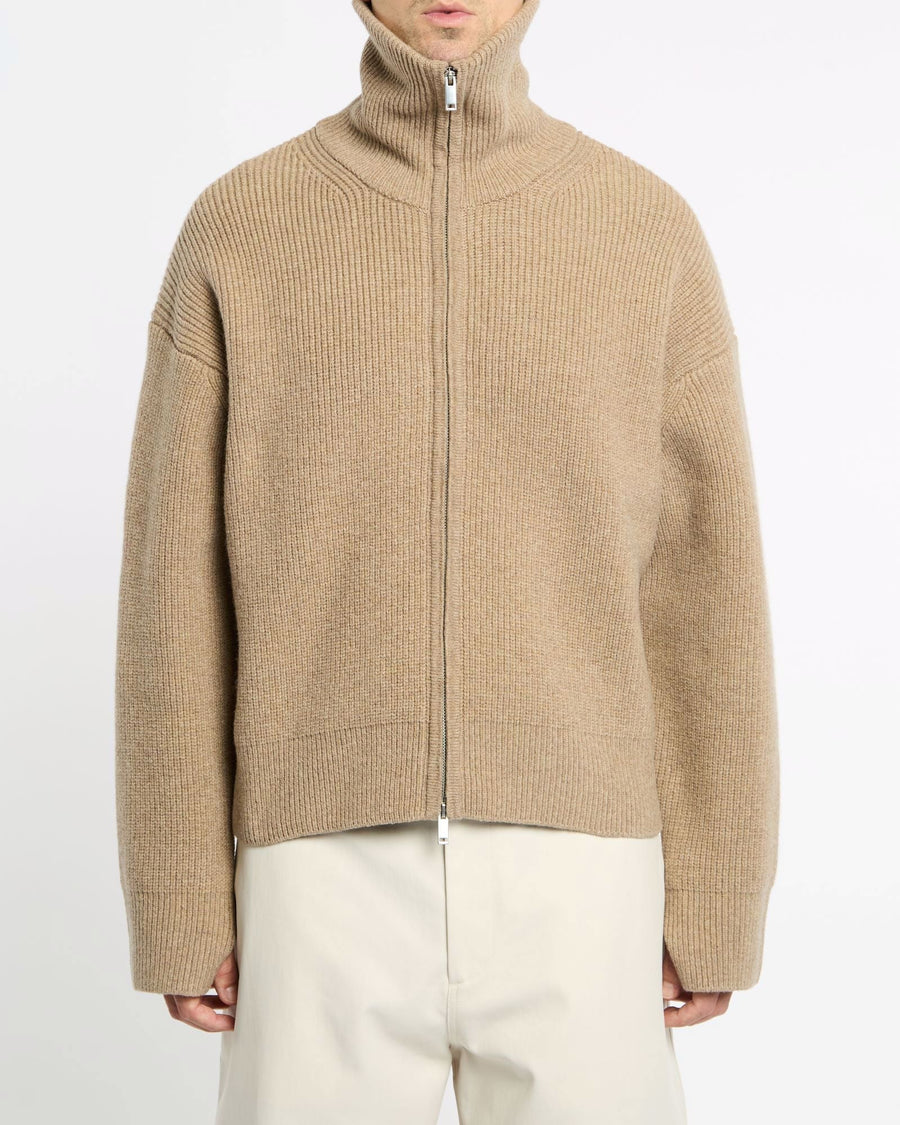 Studio Nicholson Ribbed Zip-Through Jacket — Beige