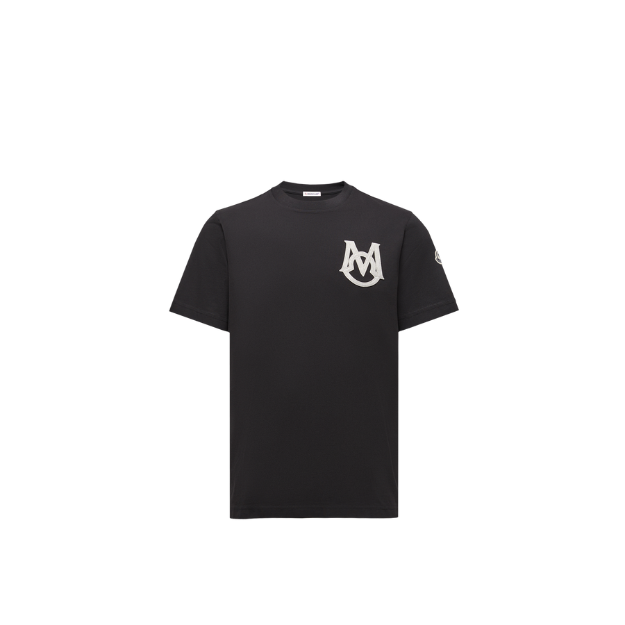 Moncler Logo-Embroidered T-Shirt — Black
