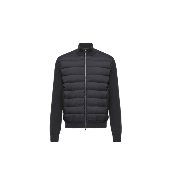 Moncler Quilted Hybrid Down Jacket — Navy