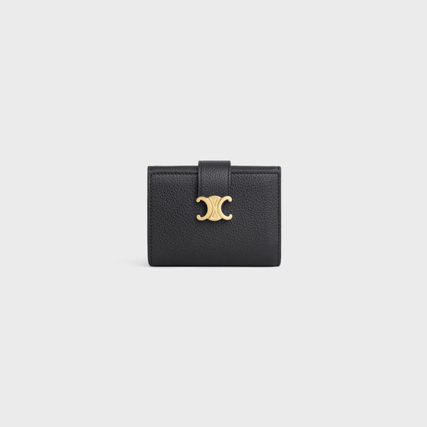 Celine Pebbled Leather Wallet — Black