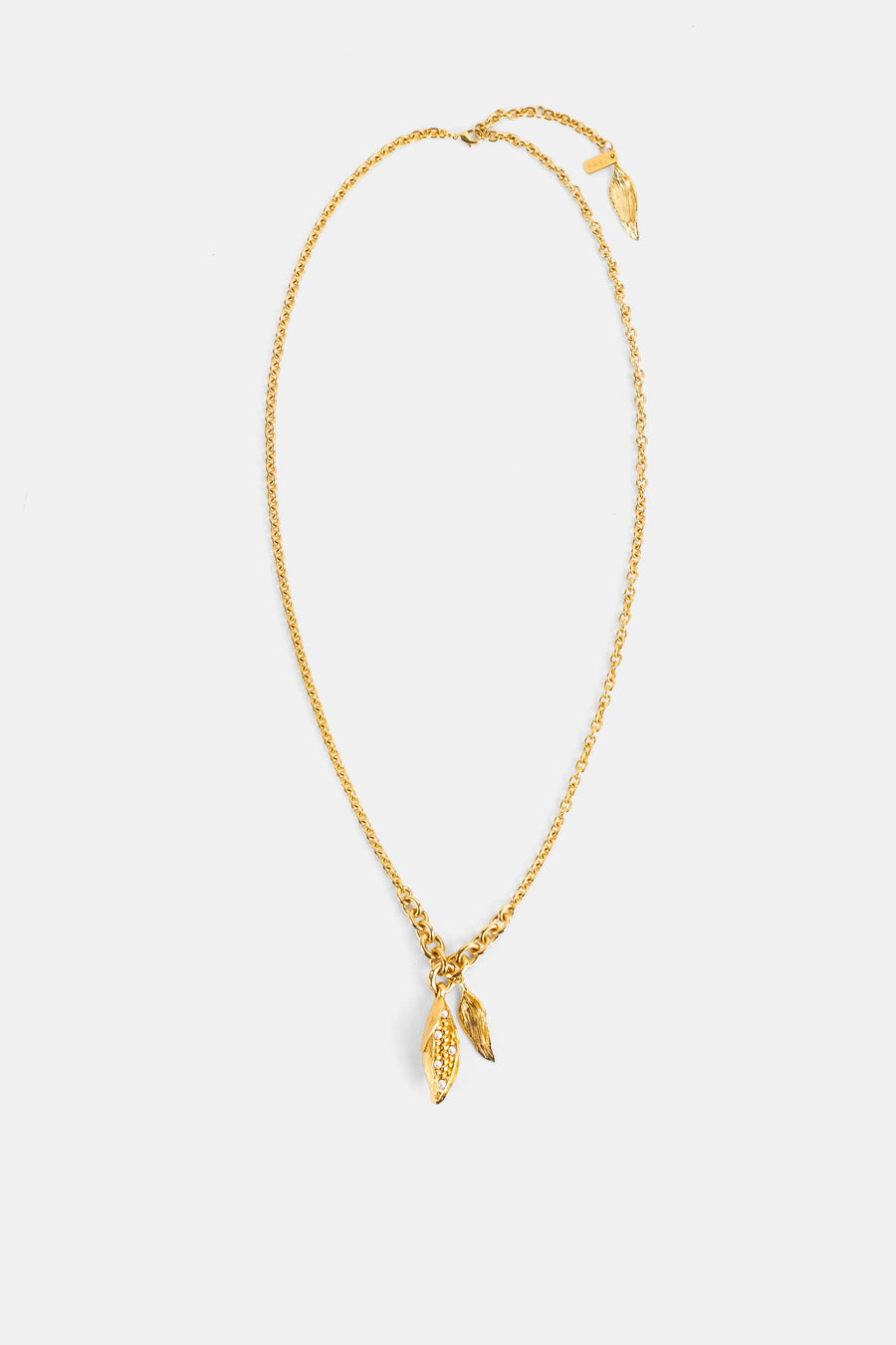 Chloé Gold-Toned Brass Leaf Pendant Necklace — Gold