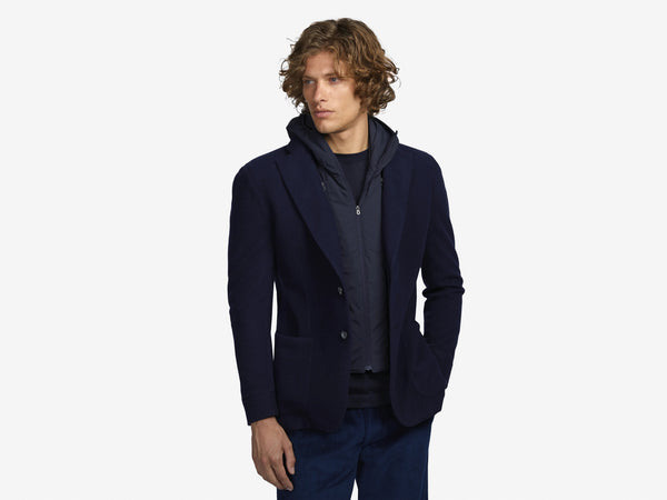 Sease Hooded Blazer — Navy
