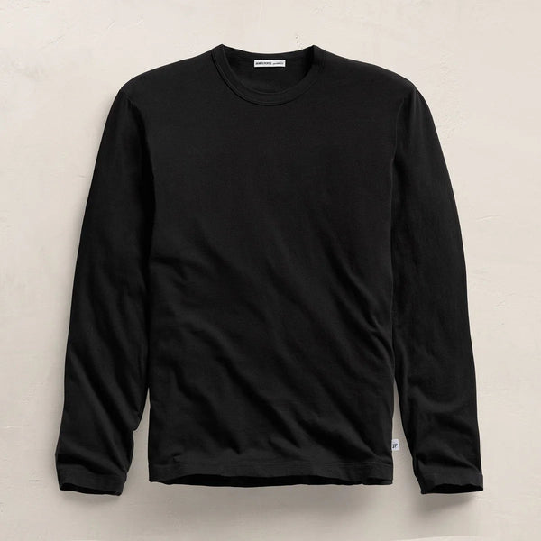 James Perse Crewneck Long-Sleeve Sweatshirt — Black