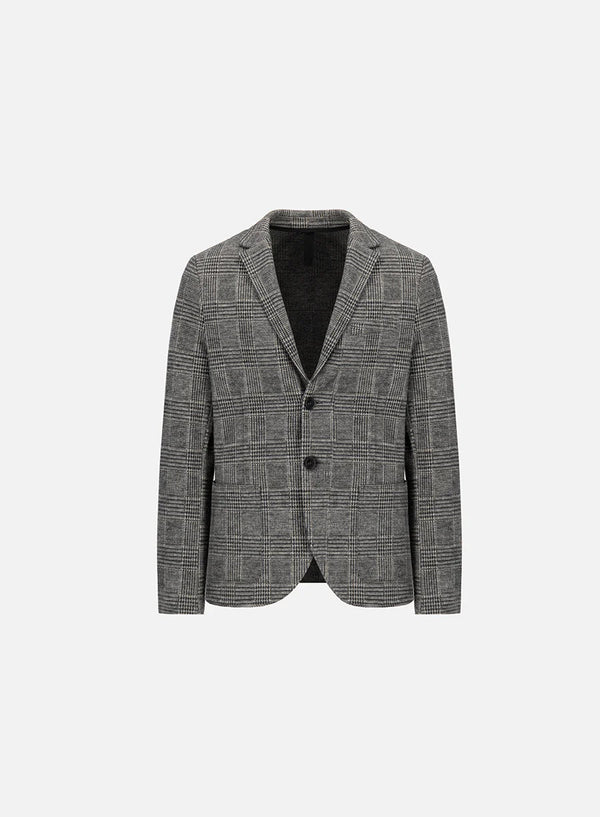 Harris Wharf Prince of Wales Check Wool Blazer — Gray