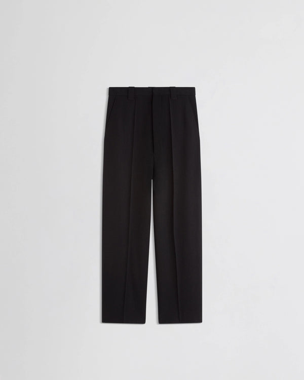 Phoebe Philo قصة واسعة عالي الخصر صوف بنطلون — أسود