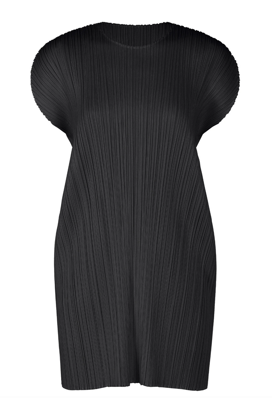 Pleats Please Issey Miyake Pleated Dress — Black