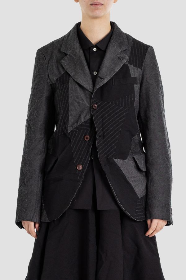 Comme des Garçons ترقيع جاكيت بتصميم مُفكّك – أسود