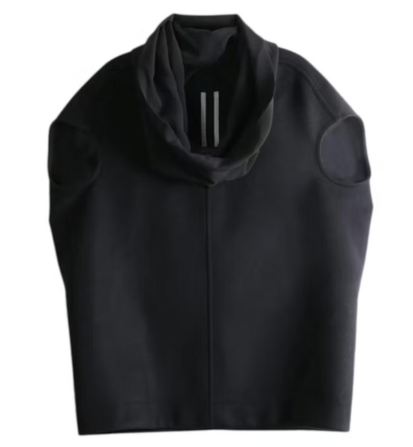 Rick Owens Cowl-Neck Drapé T-shirt — Black