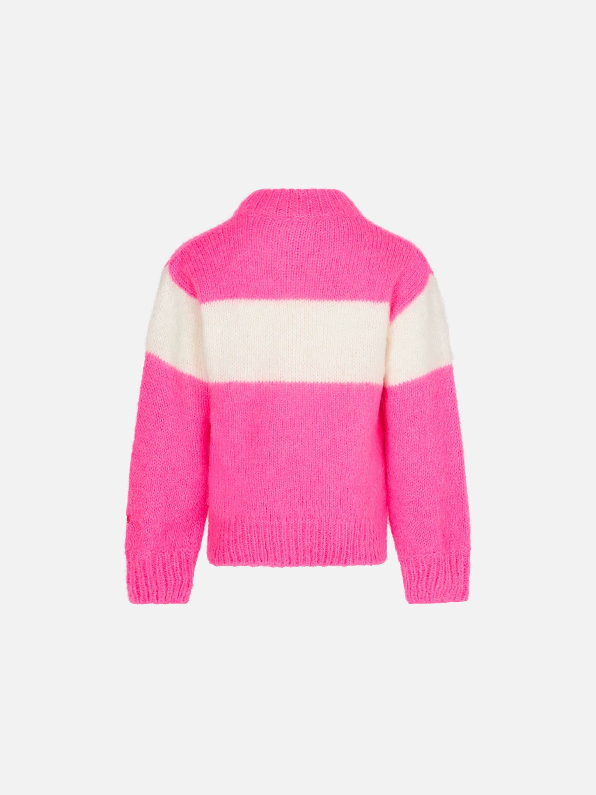 Girl Brushed Crewneck Sweater With Apres Chic Lettering Pink