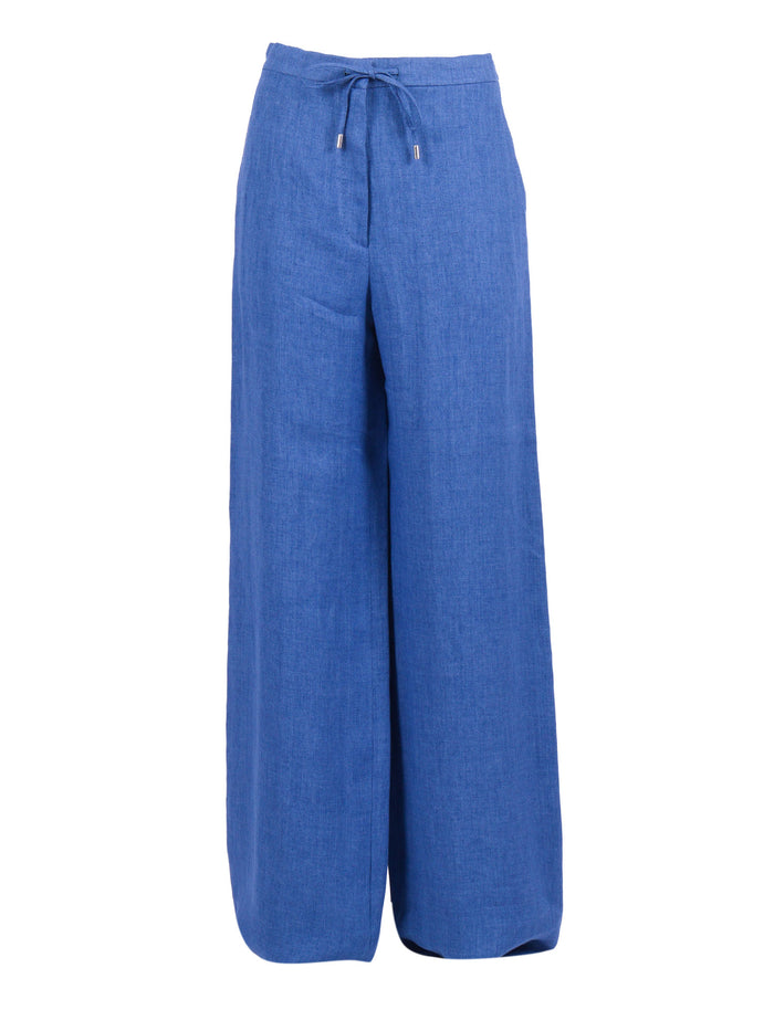 Trousers Blue Linen