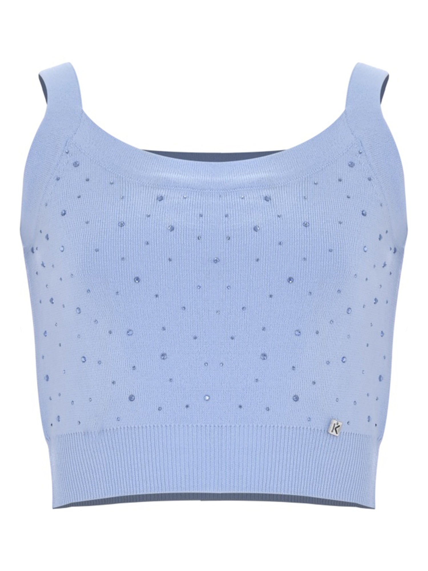 VIRGIE TOP Light Blue Viscose Polyamide