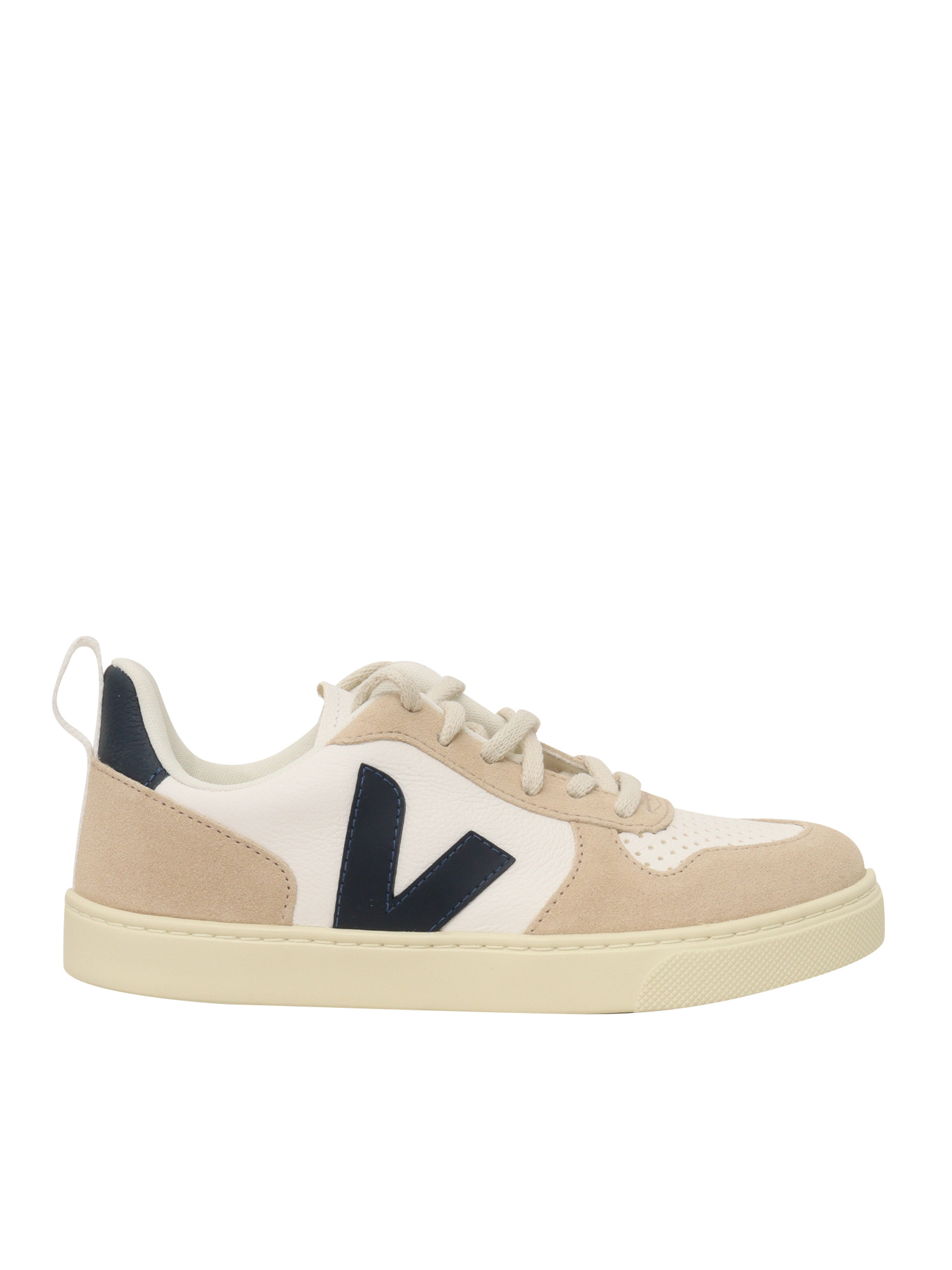 Small V-10 L Leath Whi_naut_almond Sneakers White Kid