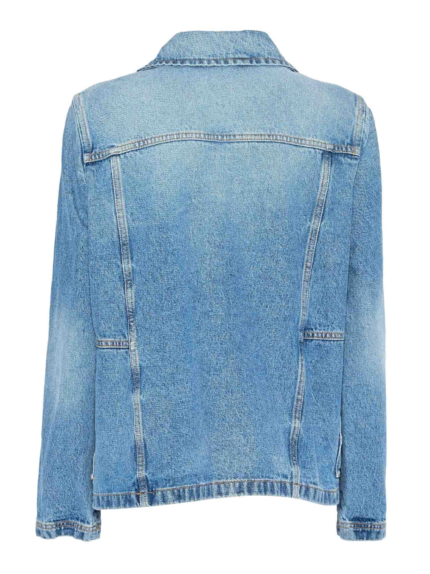 MINI 3 GANCI DENIM COAT Light Blue Cotton Heavy Jacket