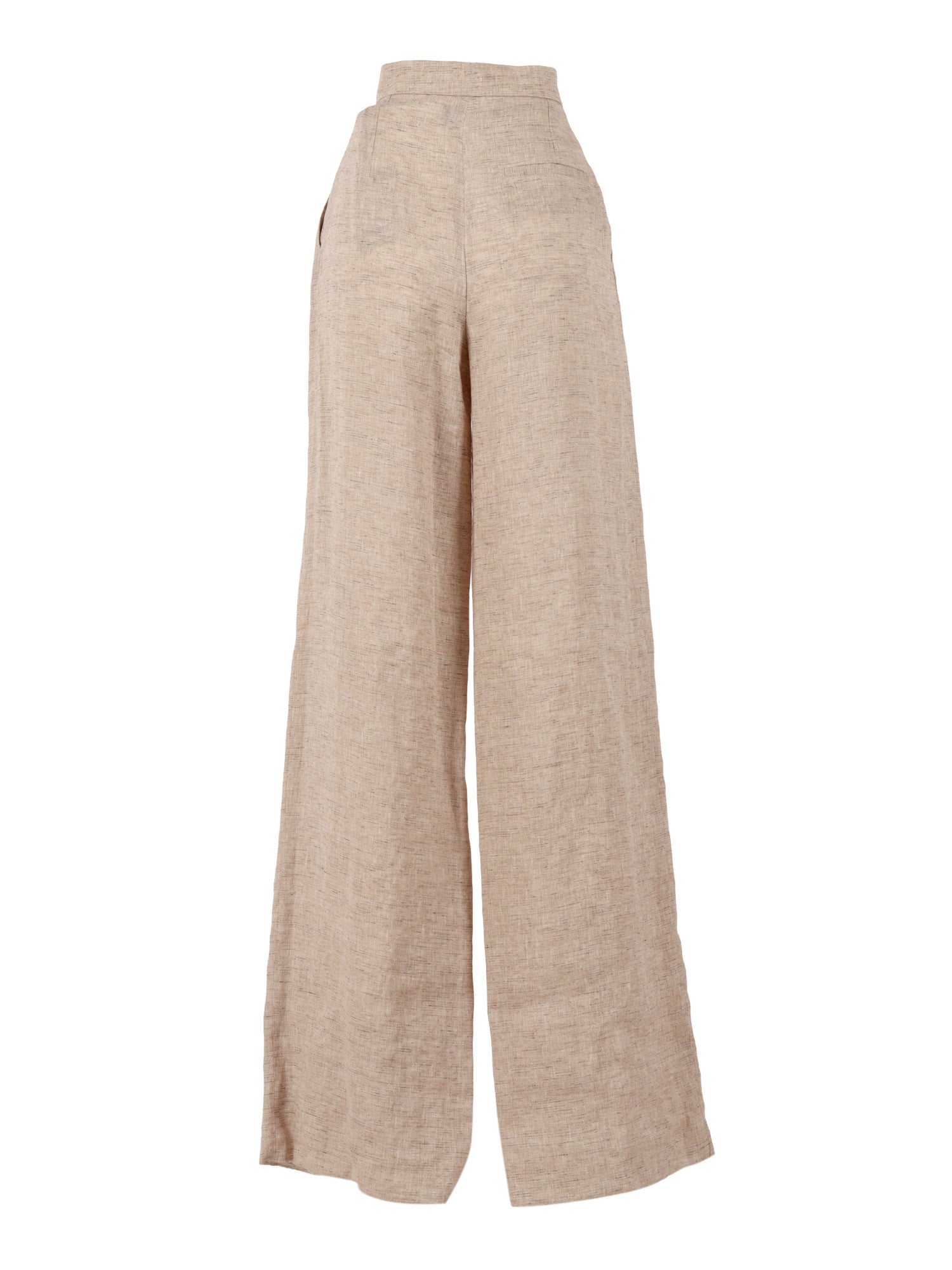 TROUSER Beige Linen Viscose Polyester Pant