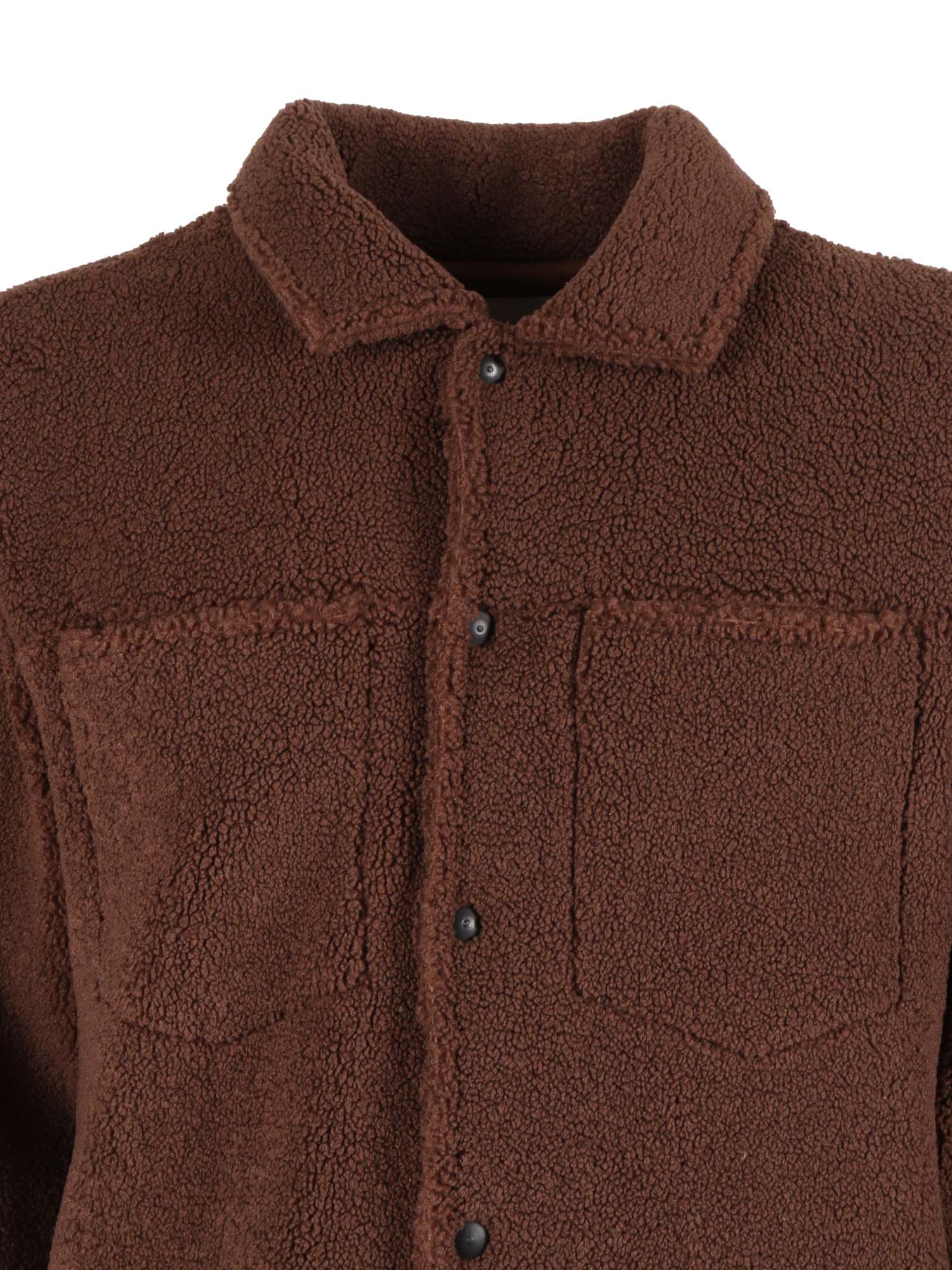Over Shirt Brown Polyester Jacket