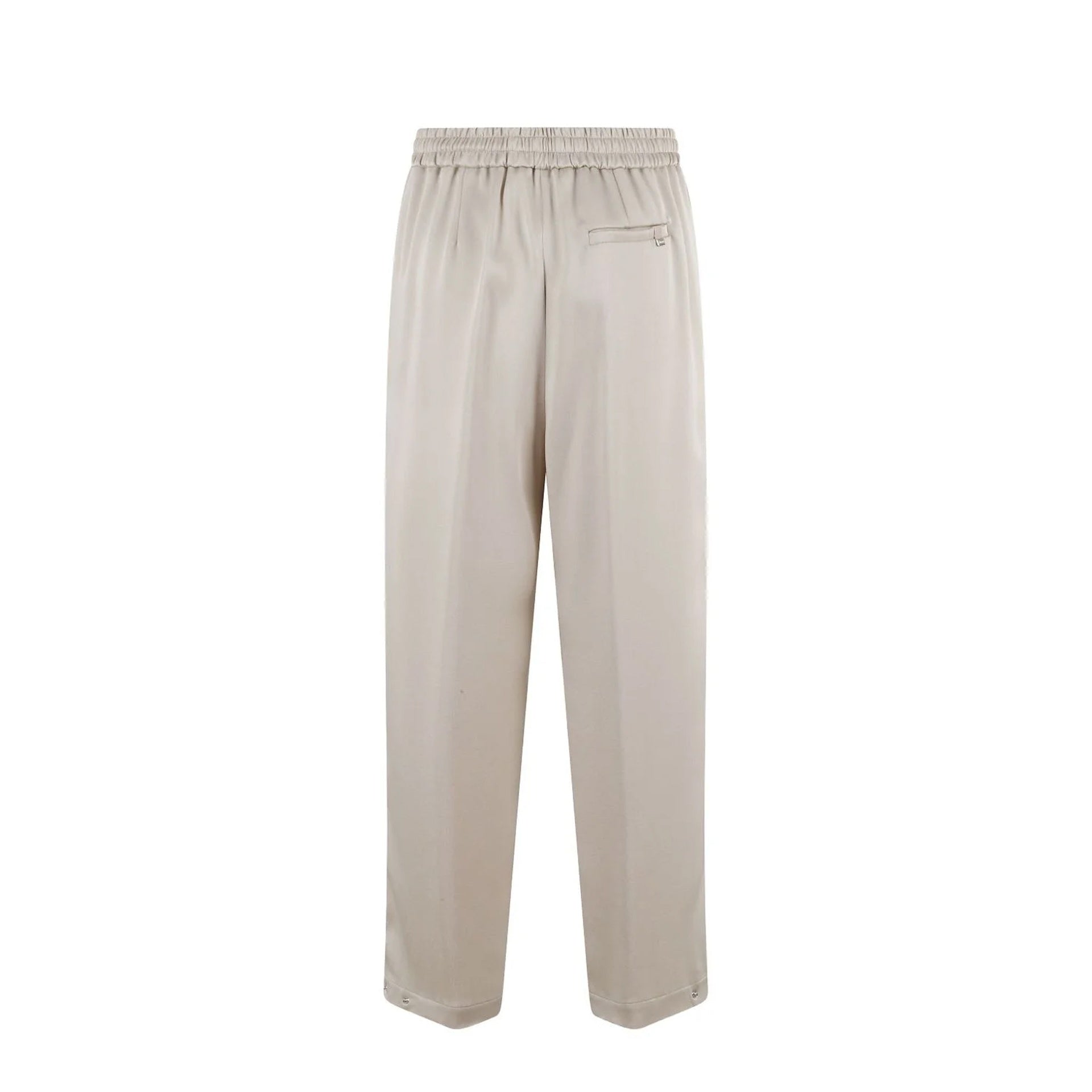 Herno Pleated Drawstring Pants Beige Acetate Viscose
