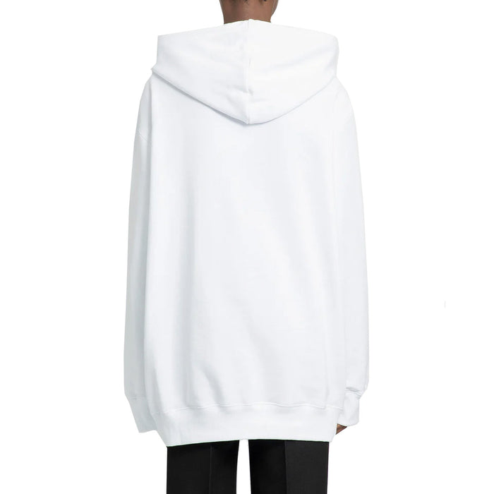 Lanvin Oversized Logo Hoodie Sweatshirt White Cotton
