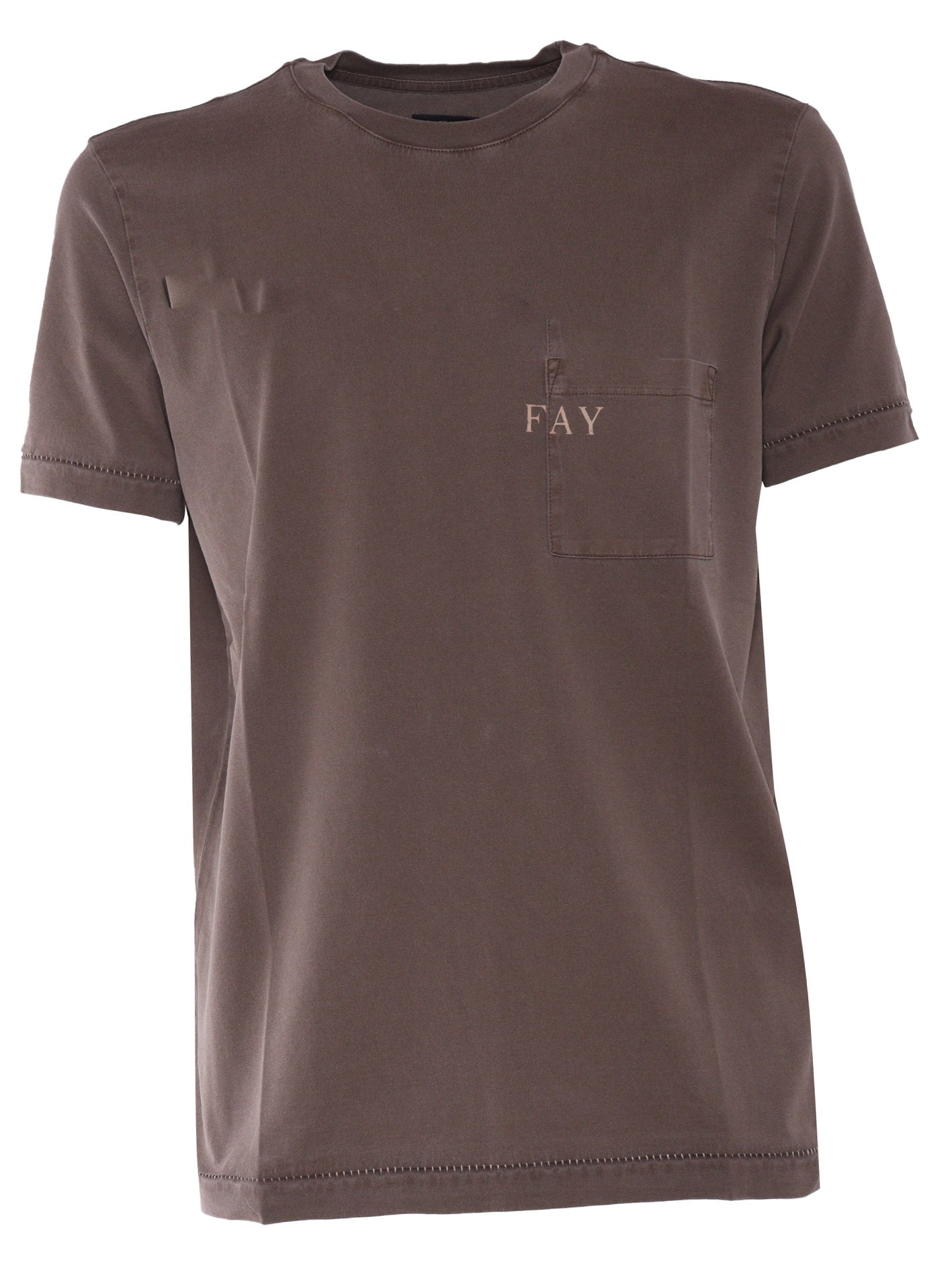 FAY JERSEY FROSTED T-SHIRT Brown Cotton Short Sleeves