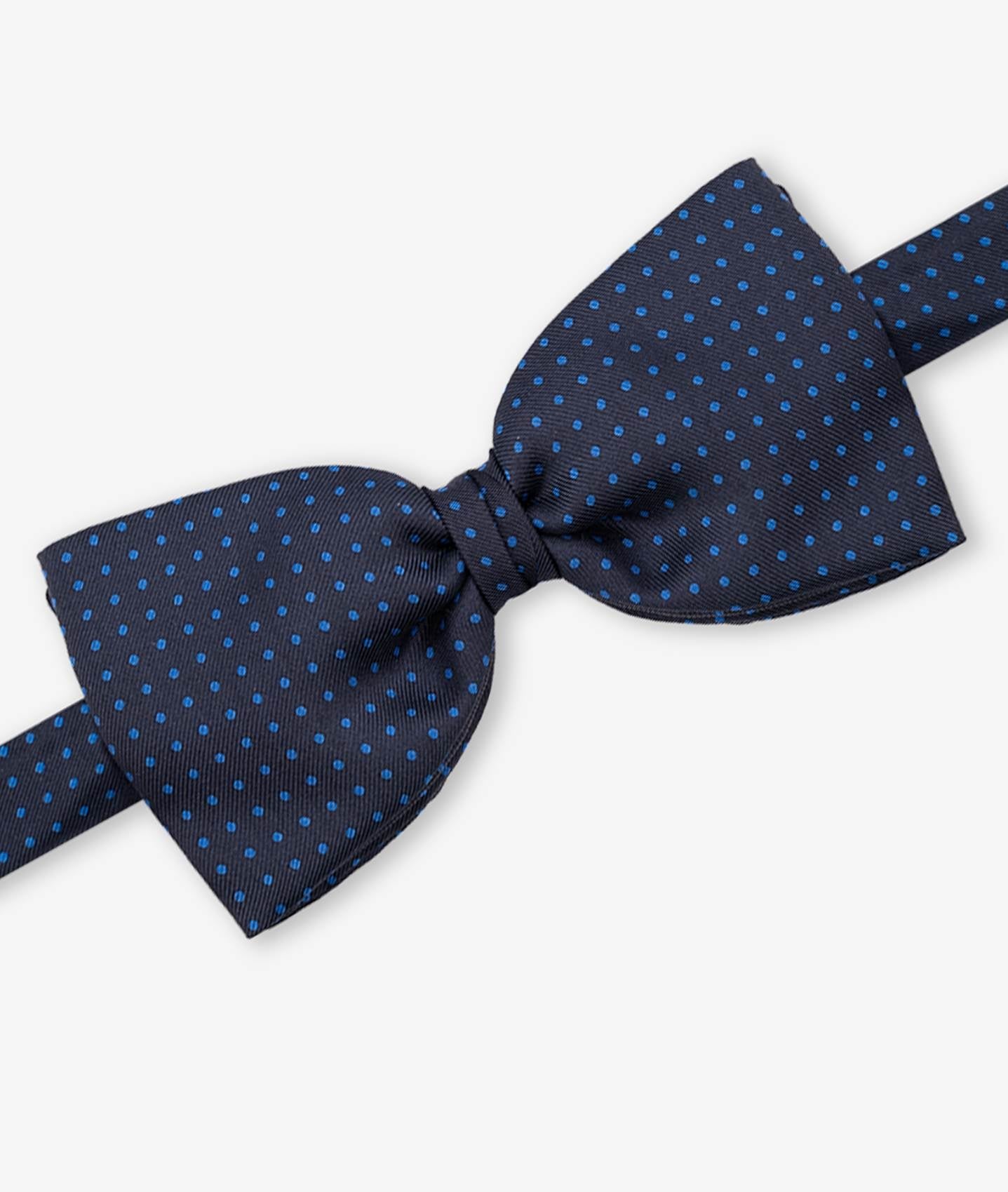 Bow Tie Pois Navy Printed