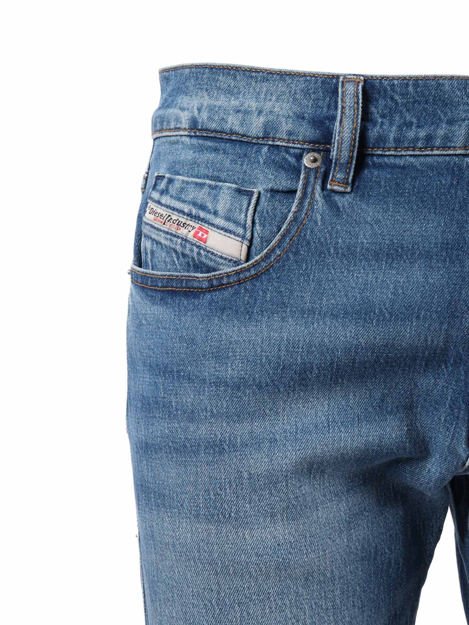 5 pockets Blue Cotton Elastane Jean