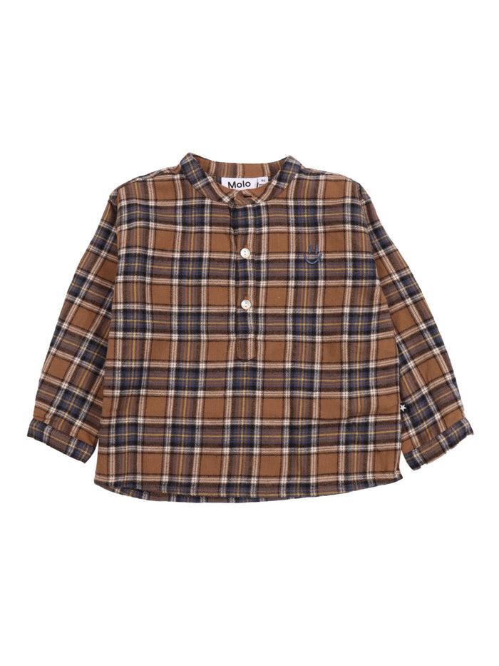 Enoz Shirts Ls Brown Cotton Organic