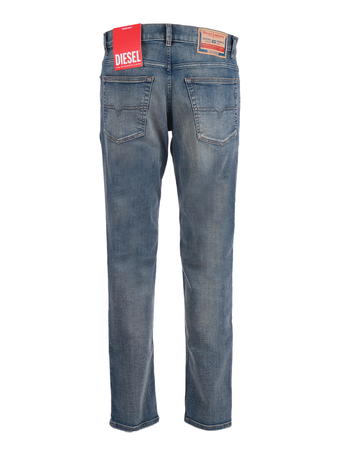 5 Pockets Blue Cotton Elastane Jean