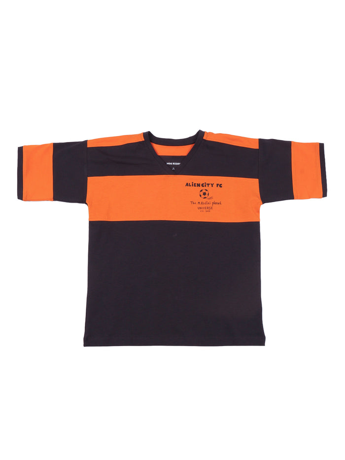 Alien City Fc Sp Ss Tee Loose Fit Black Organic Cotton Short Sleeves T-shirt