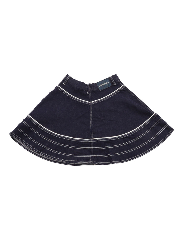 DENIM SKIRT WITH HEART POCKETS Blue Cottone Polyester Elastan