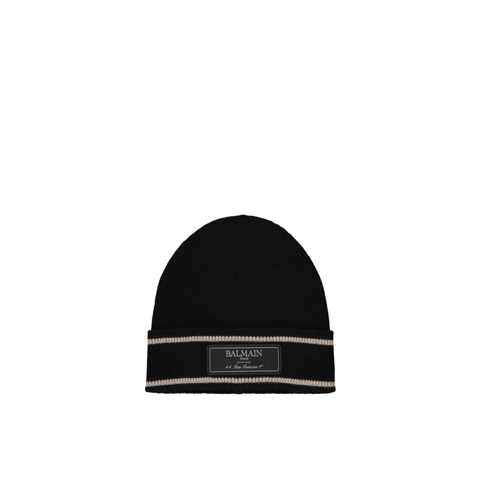 Balmain Wool Hat Black Merino