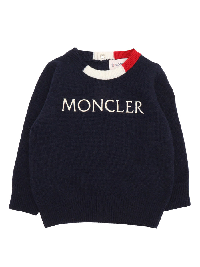 Crew Neck Blue Virgin Wool Cashmere Crewneck