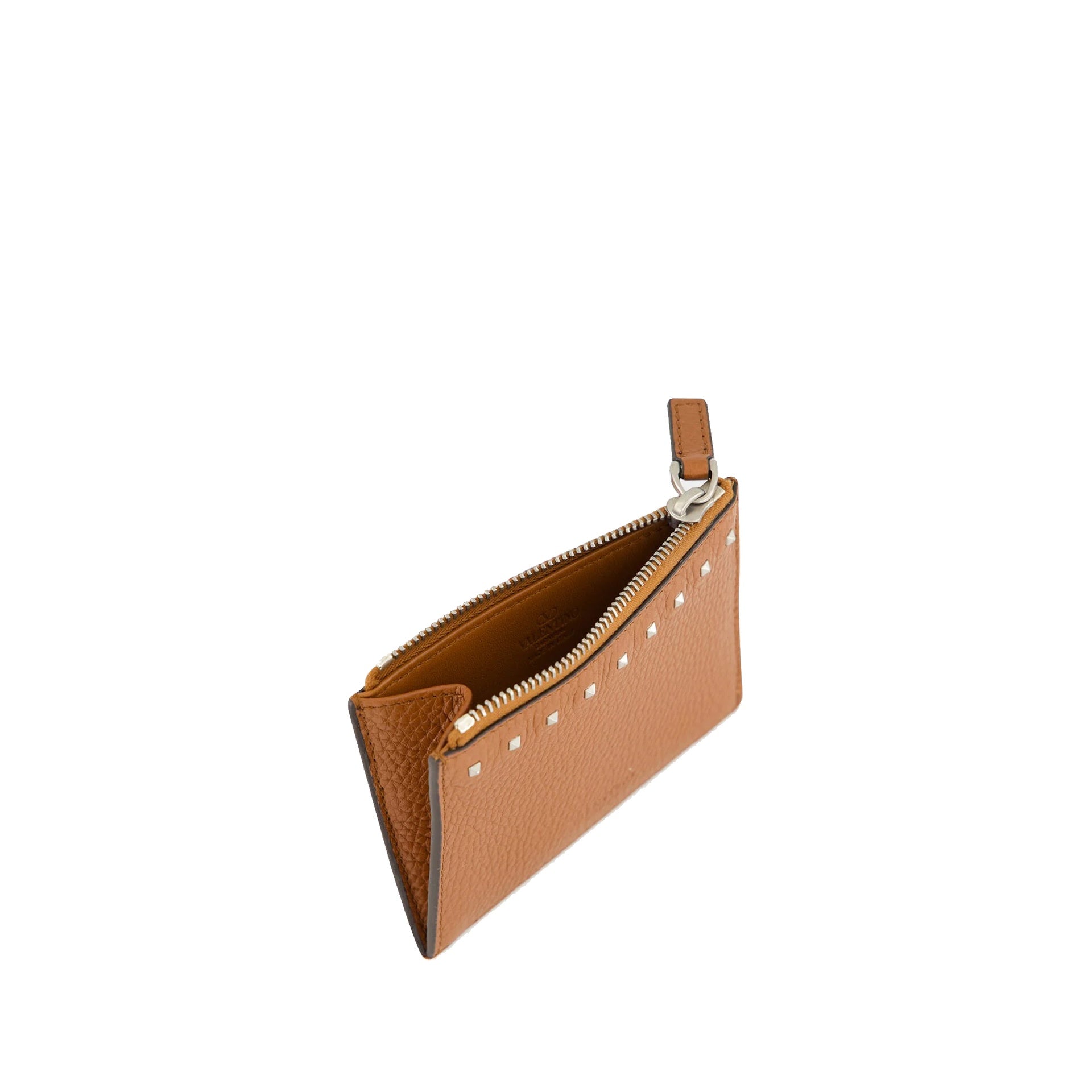 Garavani Leather Card Holder Brown Calf