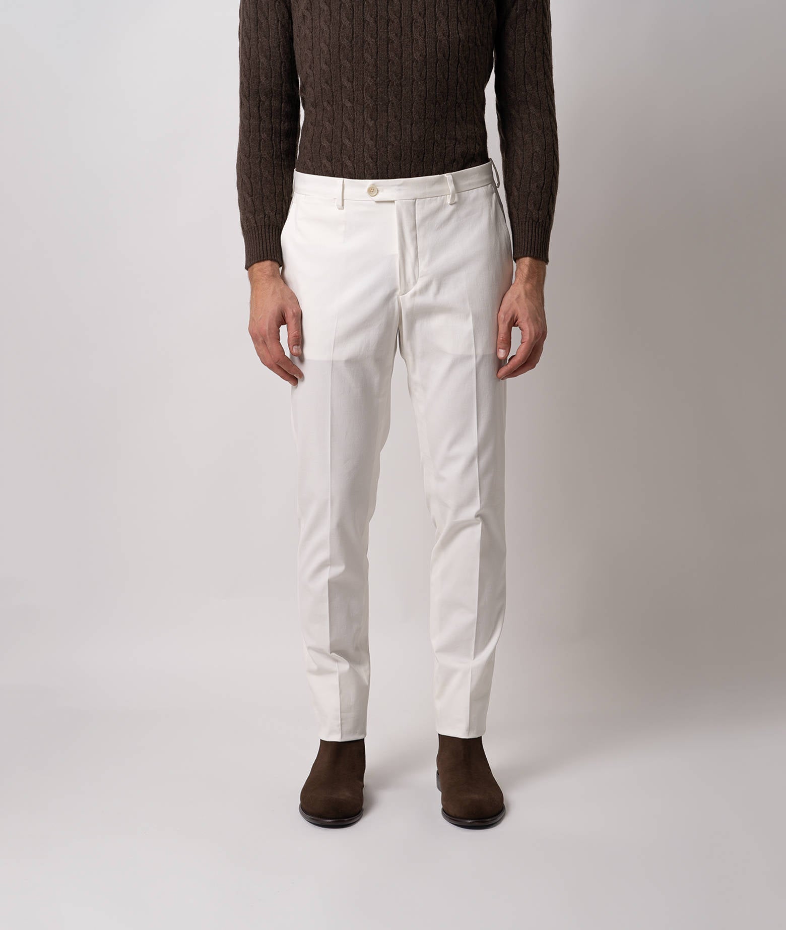 Cotton Chino Gstaad Ivory Sportswear Trousers