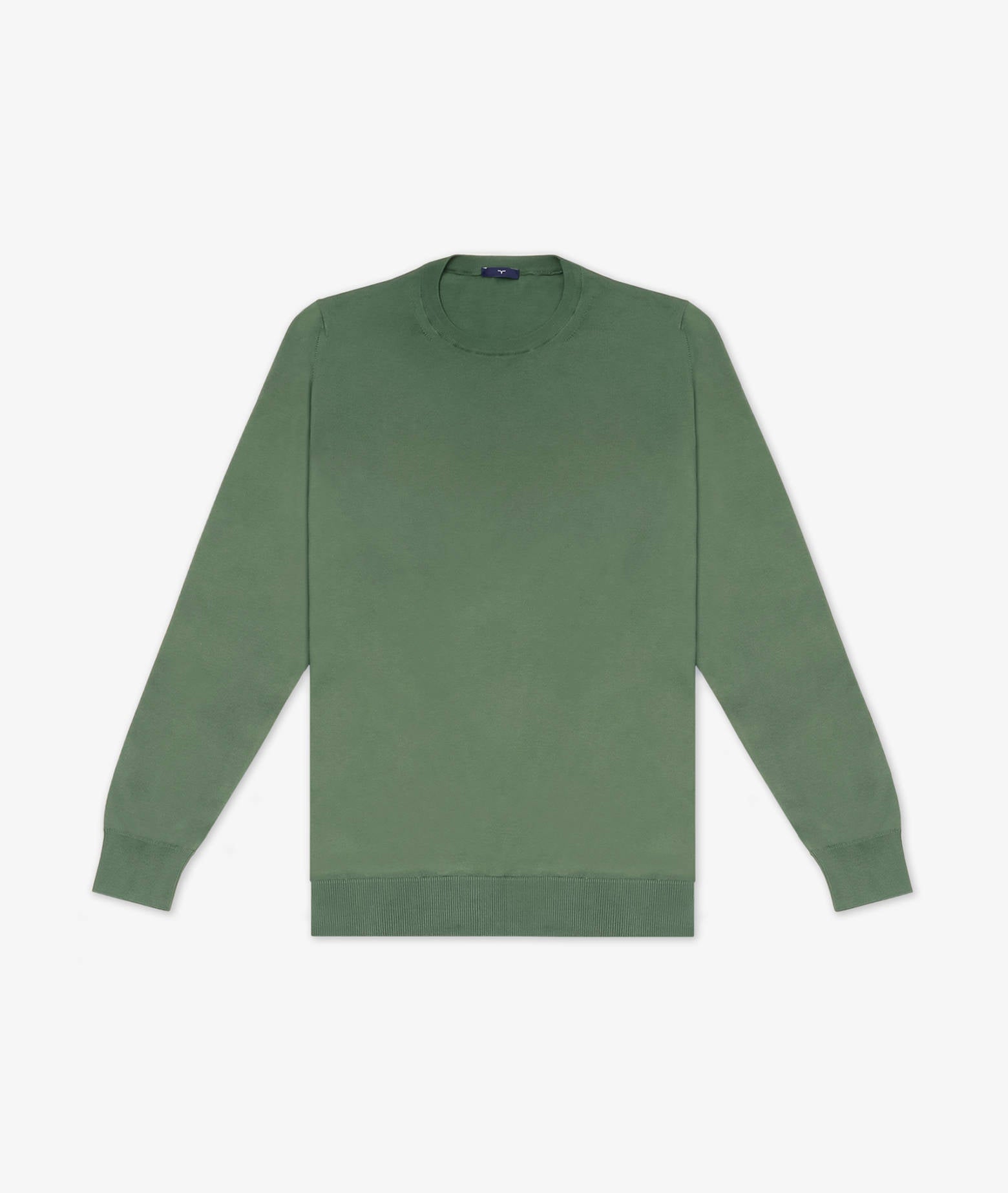 Silk And Cotton Crew Neck Cap Martin Green Basic Light Kintwear