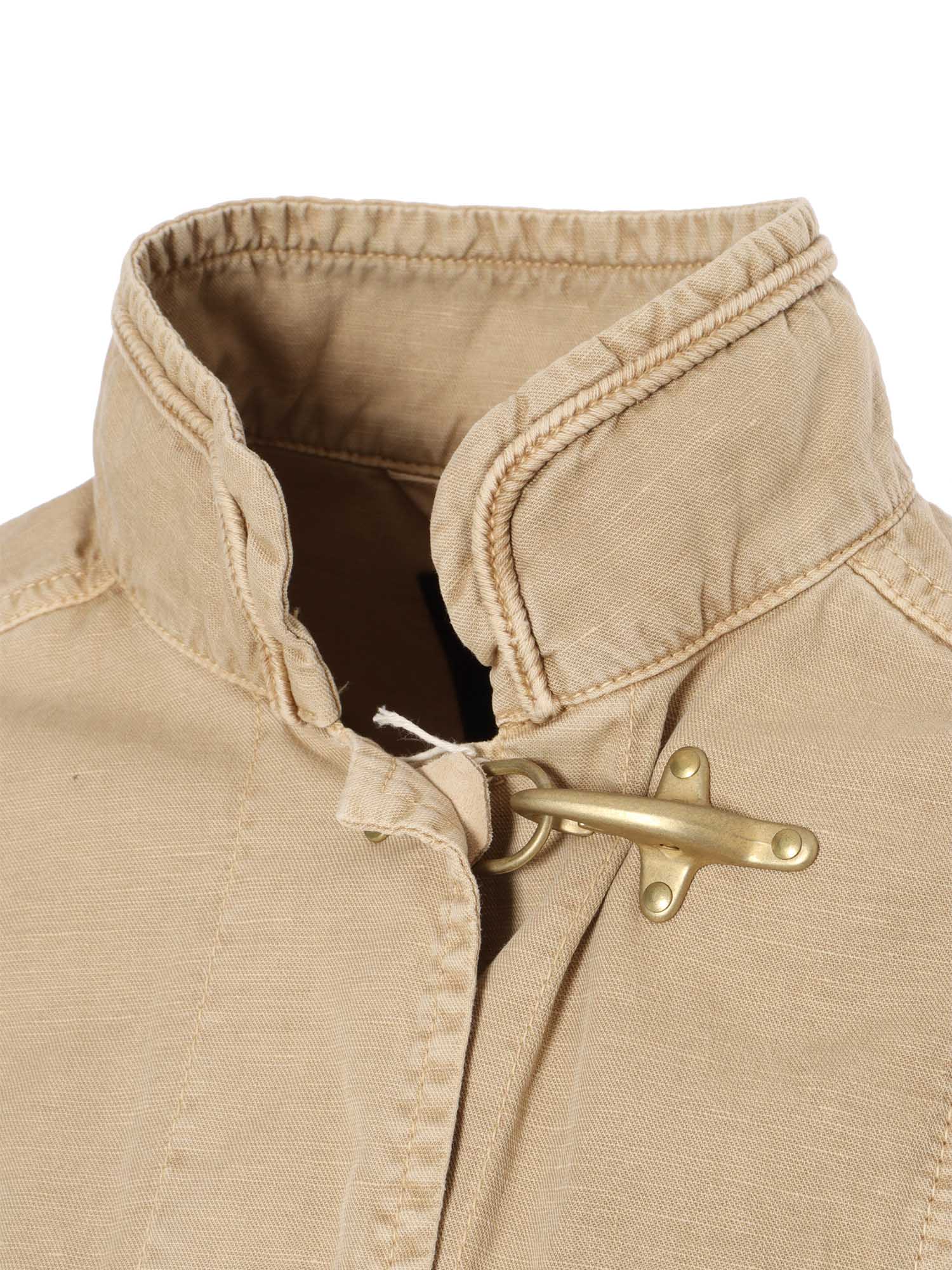Brown Saharian jacket Cotton Linen Fabric 2 Coat
