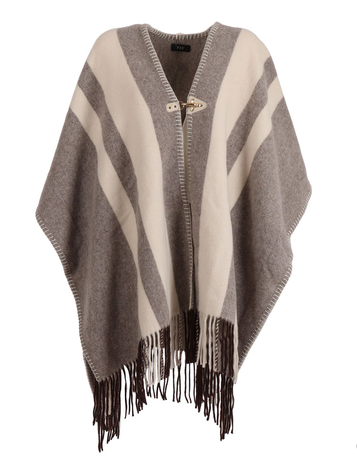 Hook Poncho Brown Wool Polyamide