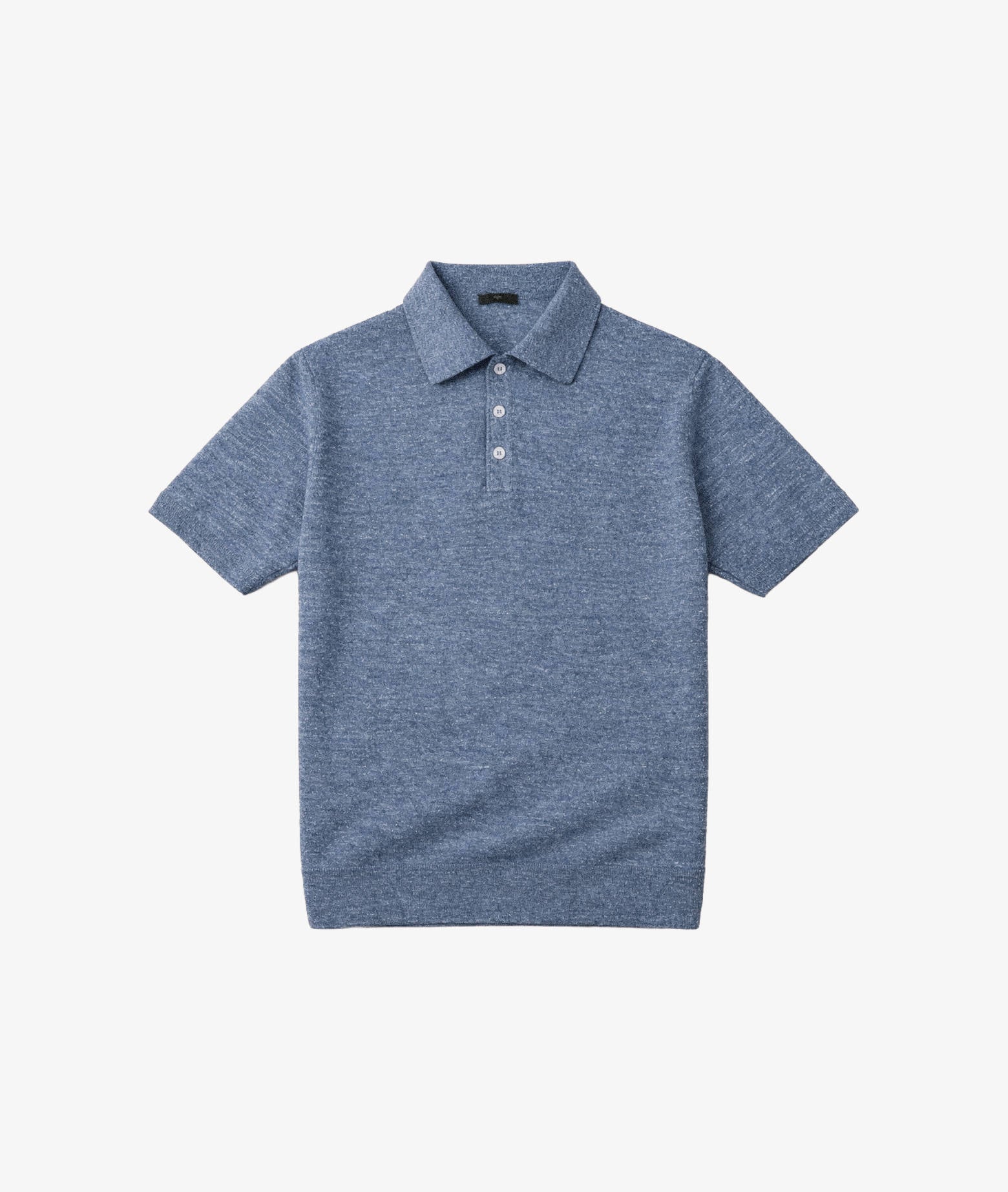 Radama Linend And Cotton Polo Shirt Blue Knitwear