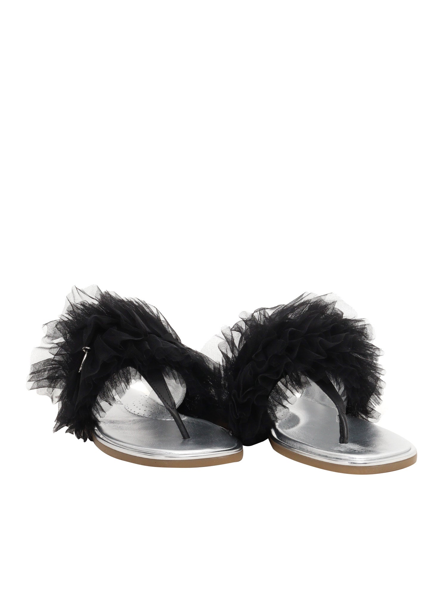 Thong sandals Black Leather