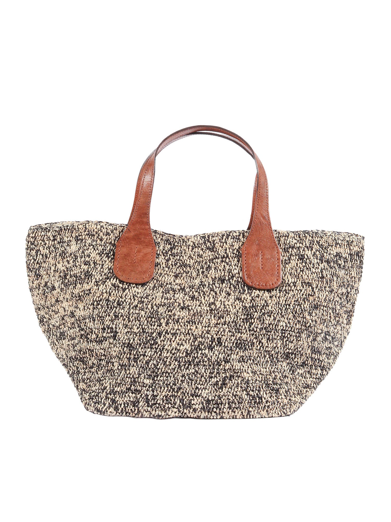 Bag - Tokyo Ii Tiga Beige Raphia Fabric 2 Leather