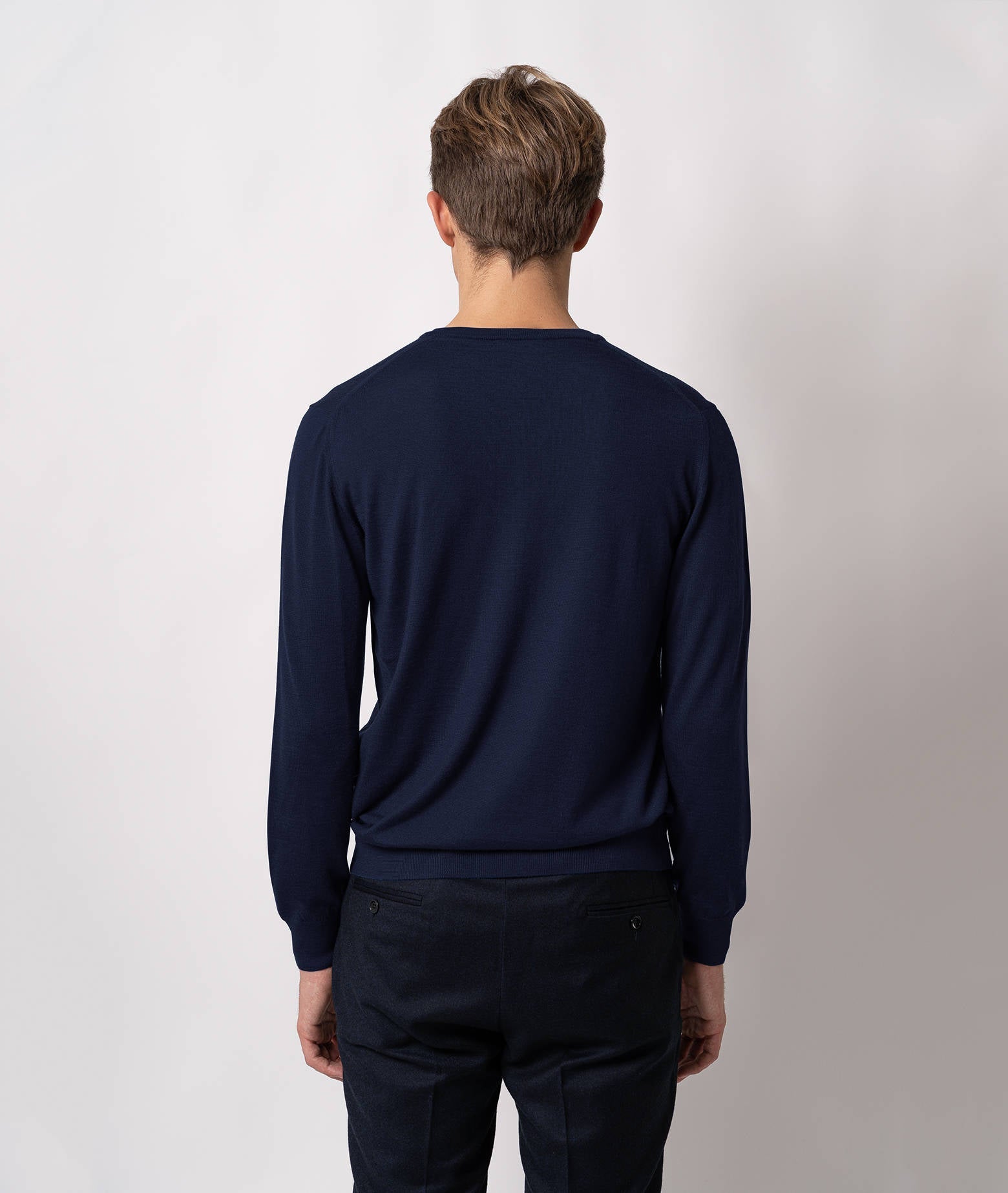 V-Neck Cashmere And Silk Sweater Alaska Lightblue V Neck