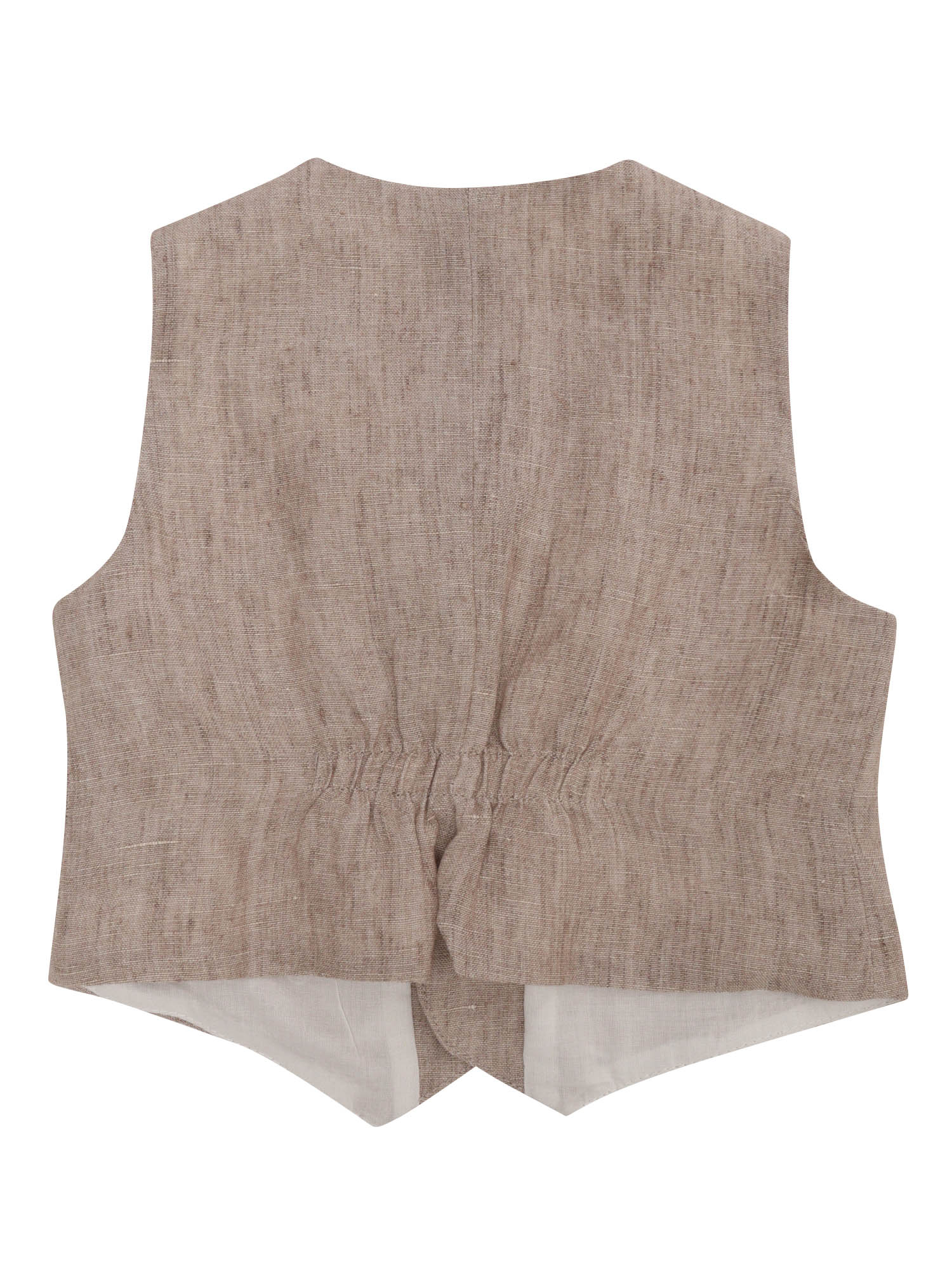 Gilet da bambino Beige Linen Lining Cotton Vest