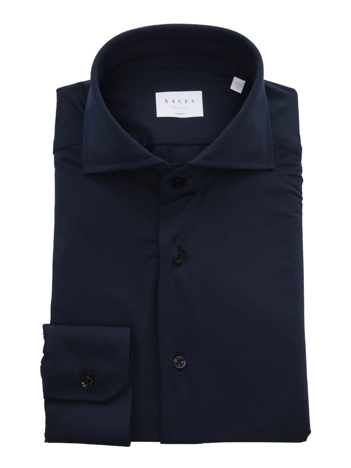 Blue Stretch Shirt Polyamide Elastane