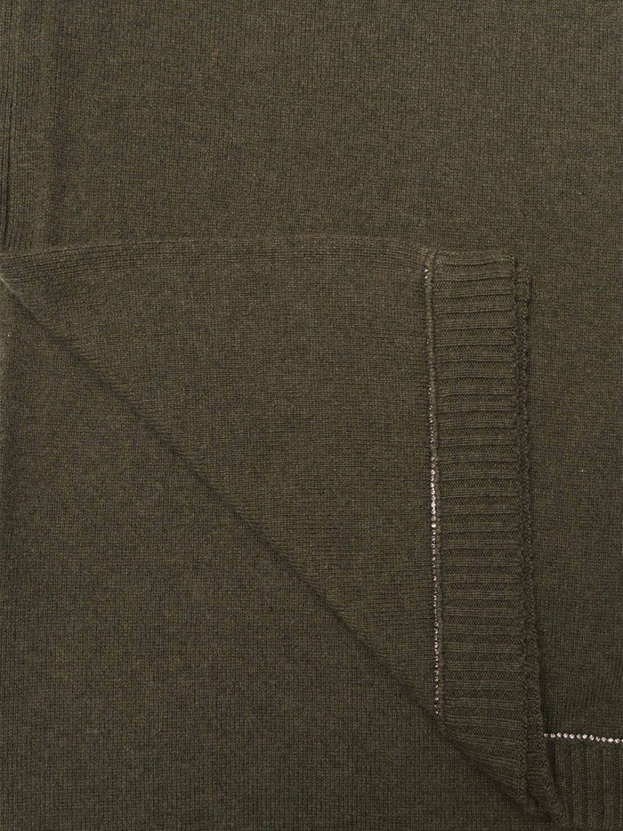 SCARF WITH RHINESTONE TRIMMINGS Green