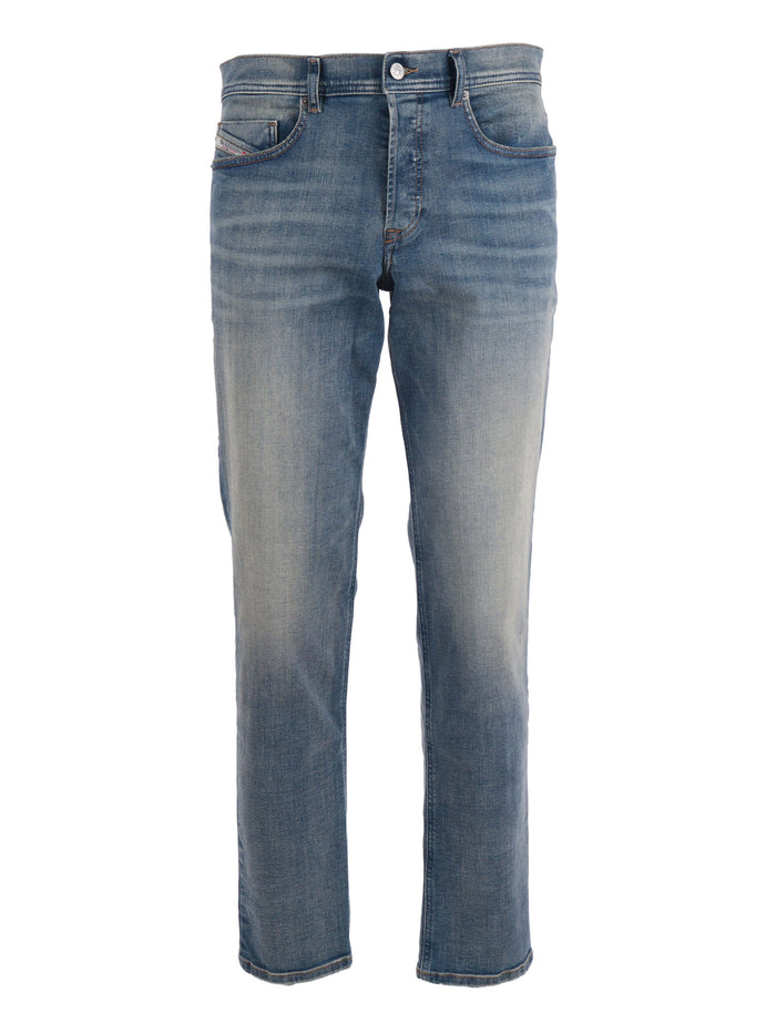 5 Pockets Blue Cotton Elastane Jean