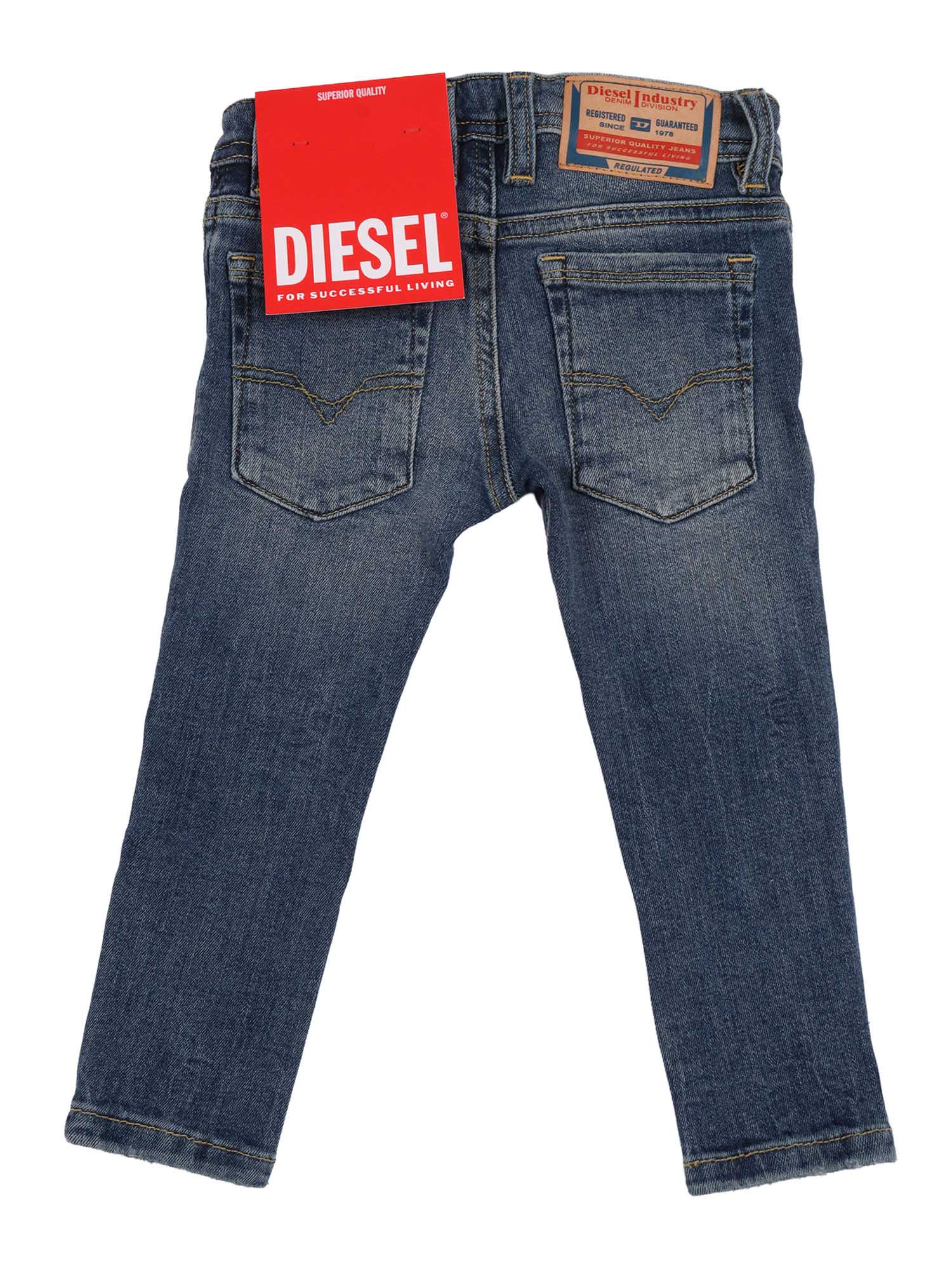 5 pockets Blue Cotton Elastane Jean