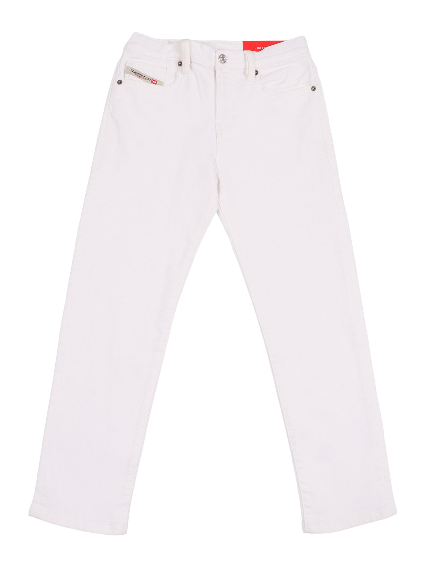 5 pockets White Cotton Elastane Jean