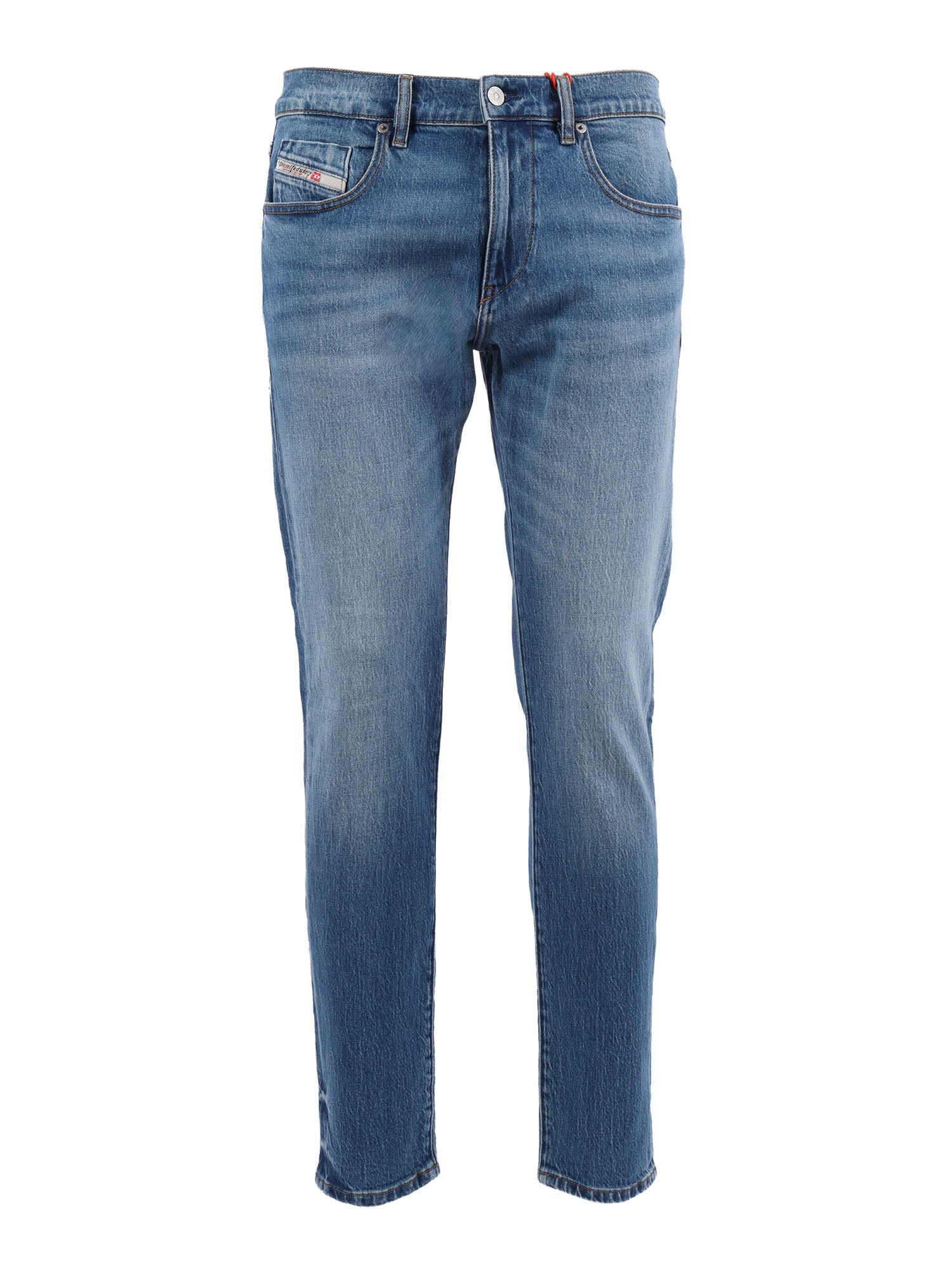 5 pockets Blue Cotton Elastane Jean